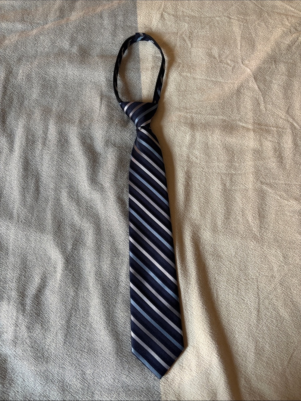 Calvin Klein Classic Navy & Light Blue Striped Boy’s Tie